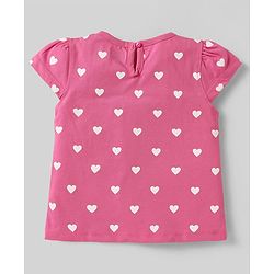 Babyhug Cotton Knit Half Sleeves T-Shirts With Ice-Cream & Heart Pack Of 3 - White Pink & Mauve
