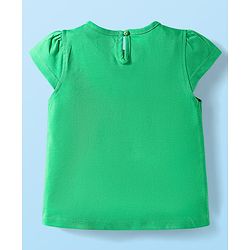 Babyhug Cotton Knit Cap Sleeves T-Shirts with Hearts & Tropical Theme Print Pack of 3 - Pink Light Green & White