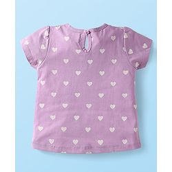 Babyhug Cotton Knit Half Sleeves T-Shirts with Floral Hearts & Rainbow Print Pack of 3 - Red White & Lavender