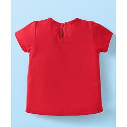 Babyhug Cotton Knit Half Sleeves T-Shirts with Floral Hearts & Rainbow Print Pack of 3 - Red White & Lavender