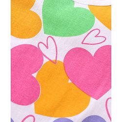 Babyhug Cotton Knit Half Sleeves T-Shirts with Hearts Print Pack of 3 - Pink White & Lavender