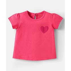 Babyhug Cotton Knit Half Sleeves T-Shirts with Hearts Print Pack of 3 - Pink White & Lavender