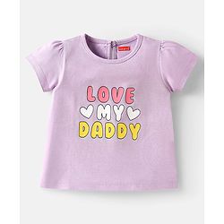 Babyhug Cotton Knit Half Sleeves T-Shirts with Hearts Print Pack of 3 - Pink White & Lavender