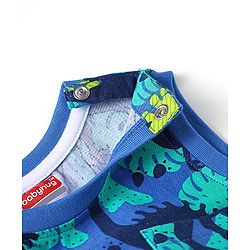 Babyhug Terry Knit Sleeveless Tank T-Shirt & Shorts Set Dino Print- Blue