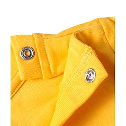 Babyhug Single Jersey Knit Half Sleeves T-Shirt & Dungaree with Animal Print - Yellow & Blue