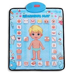 Babyhug My Body Parts Musical Learning Play Mat | 5 Modes + Read & Music Mode | Teaches Body Parts with English & Hindi Words, Quiz & Spelling | Activity Mat for Kids
