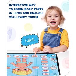 Babyhug My Body Parts Musical Learning Play Mat | 5 Modes + Read & Music Mode | Teaches Body Parts with English & Hindi Words, Quiz & Spelling | Activity Mat for Kids