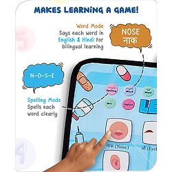 Babyhug My Body Parts Musical Learning Play Mat | 5 Modes + Read & Music Mode | Teaches Body Parts with English & Hindi Words, Quiz & Spelling | Activity Mat for Kids
