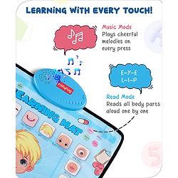 Babyhug My Body Parts Musical Learning Play Mat | 5 Modes + Read & Music Mode | Teaches Body Parts with English & Hindi Words, Quiz & Spelling | Activity Mat for Kids
