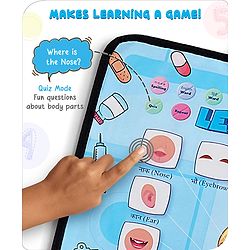 Babyhug My Body Parts Musical Learning Play Mat | 5 Modes + Read & Music Mode | Teaches Body Parts with English & Hindi Words, Quiz & Spelling | Activity Mat for Kids