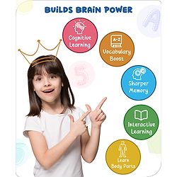 Babyhug My Body Parts Musical Learning Play Mat | 5 Modes + Read & Music Mode | Teaches Body Parts with English & Hindi Words, Quiz & Spelling | Activity Mat for Kids