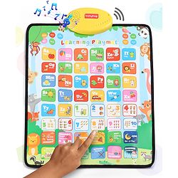 Babyhug My Body Parts Musical Learning Play Mat | 5 Modes + Read & Music Mode | Teaches Body Parts with English & Hindi Words, Quiz & Spelling | Activity Mat for Kids