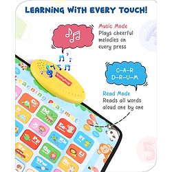 Babyhug My Body Parts Musical Learning Play Mat | 5 Modes + Read & Music Mode | Teaches Body Parts with English & Hindi Words, Quiz & Spelling | Activity Mat for Kids