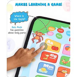 Babyhug My Body Parts Musical Learning Play Mat | 5 Modes + Read & Music Mode | Teaches Body Parts with English & Hindi Words, Quiz & Spelling | Activity Mat for Kids