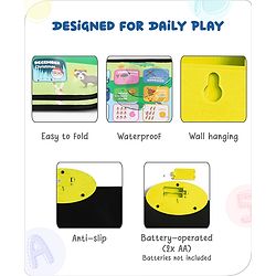 Babyhug My Body Parts Musical Learning Play Mat | 5 Modes + Read & Music Mode | Teaches Body Parts with English & Hindi Words, Quiz & Spelling | Activity Mat for Kids