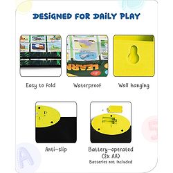 Babyhug My Body Parts Musical Learning Play Mat | 5 Modes + Read & Music Mode | Teaches Body Parts with English & Hindi Words, Quiz & Spelling | Activity Mat for Kids