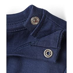 Babyhug Cotton Knit Half Sleeves Capri Night Suit With Ice Cream Print - Navy Blue