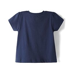 Babyhug Cotton Knit Half Sleeves Capri Night Suit With Ice Cream Print - Navy Blue