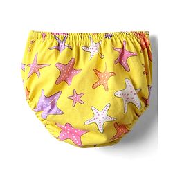 Babyhug Single Jersey Knit Cap Sleeves Printed Frock With Bloomers - Yellow