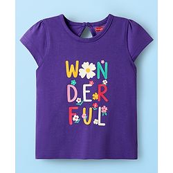 Babyhug Cotton Knit Half Sleeves T-Shirts With Tropical Print  Pack Of 3 -Purple &  Pink