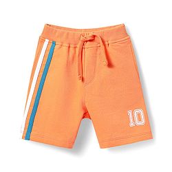 Babyhug Single Jersey Knit Sleeveless Cut & Sew T-Shirt & Shorts Set with Text Print & Tape Detailing - Blue & Orange