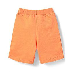 Babyhug Single Jersey Knit Sleeveless Cut & Sew T-Shirt & Shorts Set with Text Print & Tape Detailing - Blue & Orange