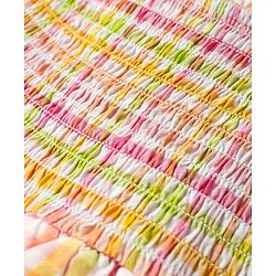 Babyhug Rayon Woven Sleeveless Layered Frock with Smocking Detailing & Stripes - Multicolour