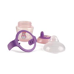 Babyhug Hard Spout Baby Sipper Cup with Anti-Spill Design, Pink & Purple-150 ml | BPA Free | Twin Handle | Lightweight
