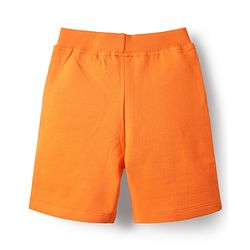 Babyhug Single Jersey Knit Half Sleeves T-Shirt & Shorts Set with Animal & Friends Forever Text Print - Orange & Blue