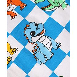 Babyhug Single Jersey Knit Sleeveless Tank T-Shirt & Shorts Co-Ord Set With Dino Print - Blue & White