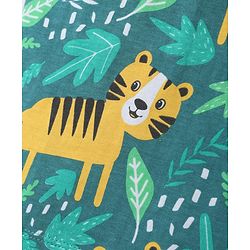 Babyhug Single Jersey Knit Sleeveless Tank T-Shirt & Shorts Set With Tiger Print - Green & Brown