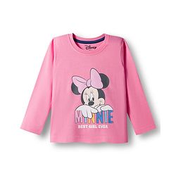 Babyhug Disney Single Jersey Knit Full Sleeves Night Suit With Minnie Mouse Family Graphics - Pink & Navy Blue