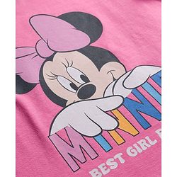 Babyhug Disney Single Jersey Knit Full Sleeves Night Suit With Minnie Mouse Family Graphics - Pink & Navy Blue