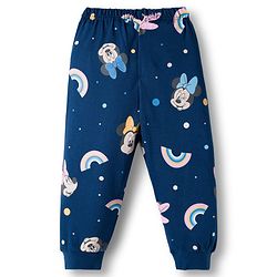 Babyhug Disney Single Jersey Knit Full Sleeves Night Suit With Minnie Mouse Family Graphics - Pink & Navy Blue