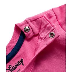 Babyhug Disney Single Jersey Knit Full Sleeves Night Suit With Minnie Mouse Family Graphics - Pink & Navy Blue
