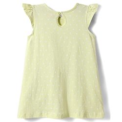 Babyhug Cotton Knit Cap Sleeves Nihgty with Polka Dots Print - Yellow