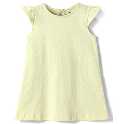 Babyhug Cotton Knit Cap Sleeves Nihgty with Polka Dots Print - Yellow