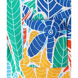 Babyhug Single Jersey Knit Sleeveless T-Shirt & Shorts with Leaf Print - Blue