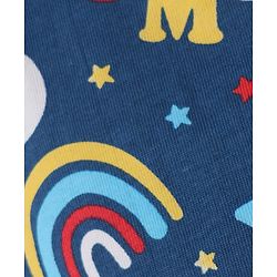 Babyhug Single Jersey Knit Sleeveless T-Shirt and Shorts Set with Rainbow & Smile Text Print - Navy Blue & Red