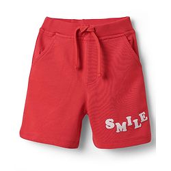 Babyhug Single Jersey Knit Sleeveless T-Shirt and Shorts Set with Rainbow & Smile Text Print - Navy Blue & Red
