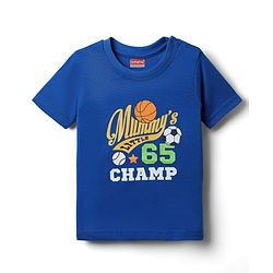 Babyhug Cotton Knit Half Sleeves T-Shirt With Sport Text Print - Blue