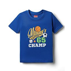 Babyhug Cotton Knit Half Sleeves T-Shirt With Sport Text Print - Blue
