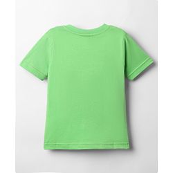 Babyhug Cotton Knit Half Sleeves T-Shirt with Dino Print - Light Green