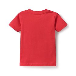 Babyhug Cotton Knit Half Sleeves T-Shirt with Dino Print - Red