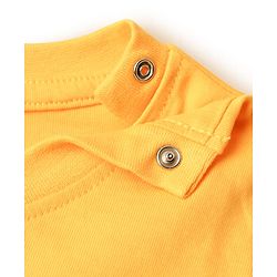 Babyhug Cotton Knit Half Sleeves T-Shirt with Bear Print - Yellow