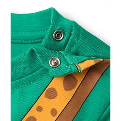 Babyhug Cotton Knit Half Sleeves T-Shirt with Giraffe Print - Mint