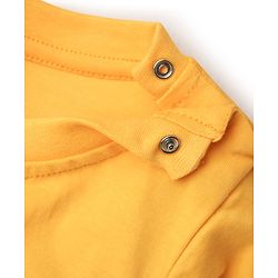 Babyhug Cotton Knit Half Sleeves T-Shirt with Bear Print - Yellow