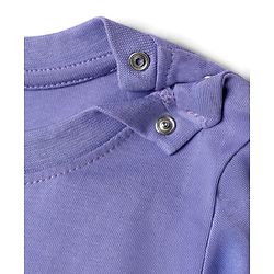 Babyhug Cotton Knit Half Sleeves T-Shirt with Cub Print - Purple