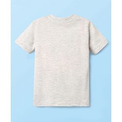 Babyhug Cotton Knit Half Sleeves T-Shirt With Crocodile Print - Grey