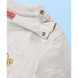 Babyhug Cotton Knit Half Sleeves T-Shirt With Crocodile Print - Grey